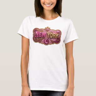 Lebendiges Gold NEW YORK Grafik T-Shirt