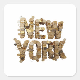 Lebendiges Gold NEW YORK Sticker Art