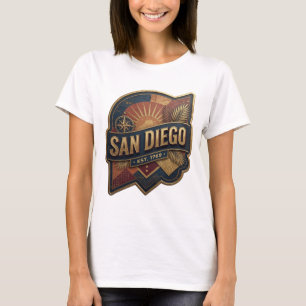 Lebendiges Gold SAN DIEGO EST 1769 Textdesign T-Shirt