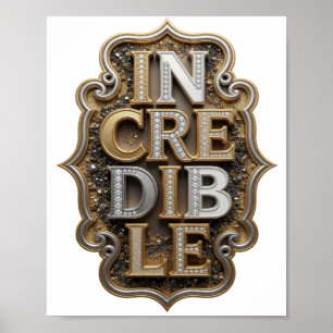 Lebendiges Gold UNGLAUBLICHES Grafikdesign Poster