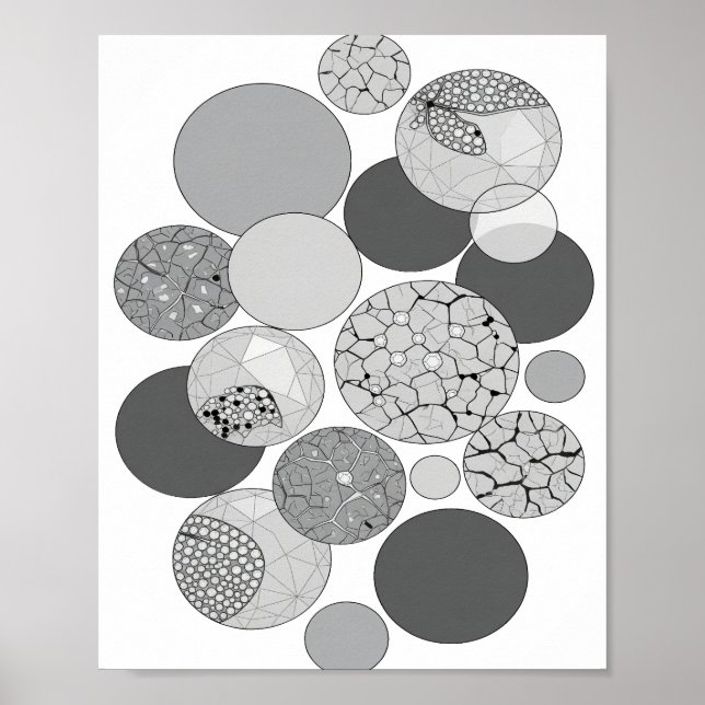 Lebendiges Grau ABSTRACTE KUNST Moderne Gestaltung Poster (Vorne)