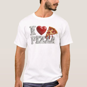 Lebendiges Grau I LOVE PIZZA Grafik-T-Shirt-Design T-Shirt