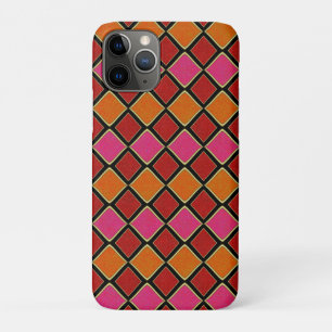 Lebendiges Harlekin-Diamantmuster in Rot, Orange, Case-Mate iPhone Hülle