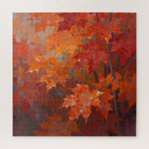 Lebendiges Herbst-Ahornlaub-Kronendach Puzzle