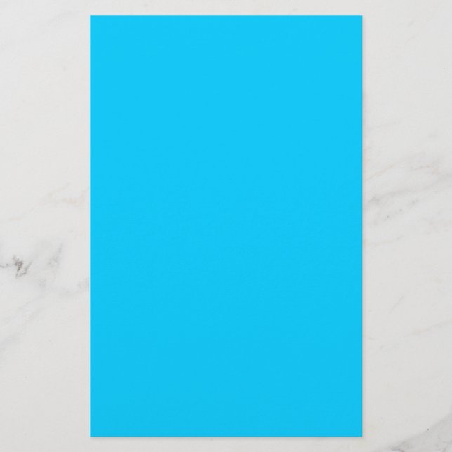 Lebendiges Himmelblau einfarbig Briefpapier (Vorderseite)