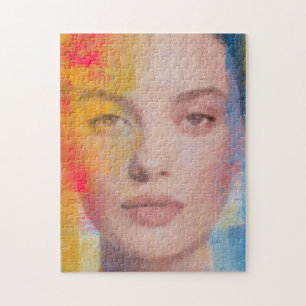 Lebendiges Impasto-Abstraktporträt Puzzle