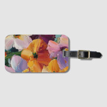 Lebendiges Impasto-Blumen-Gepäckanhänger