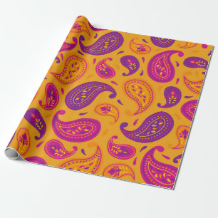 Lebendiges Indisches Diwali-Paisley-Fest Geschenkpapier