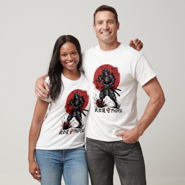 Lebendiges japanisches Samurai-Rüstung-Sonnen-Graf T-Shirt (Unisex)