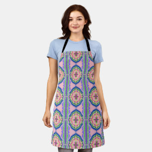 Lebendiges Kaleidoskop Blühen: Rosa & Smaragd Mand Schürze