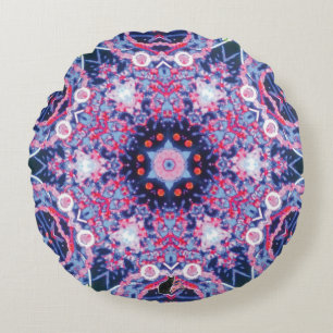 Lebendiges Kaleidoskop Rundes Kissen