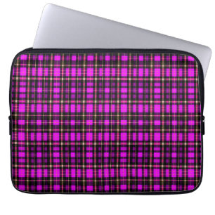 Lebendiges Karo-Tartan-Muster-Stoff Laptopschutzhülle