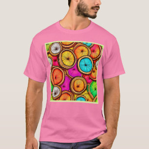 Lebendiges Kokosnuss-Scheiben-Abstrakt-Design T-Shirt
