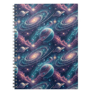 Lebendiges kosmische Galaxie & Deep-Space-Planeten Notizblock