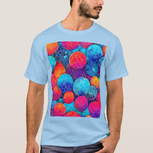 Lebendiges Kreis Muster T-Shirt