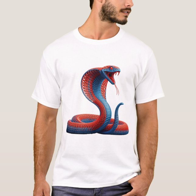 Lebendiges Künstlerisches Cobra Grafik T-Shirt - K (Vorderseite)