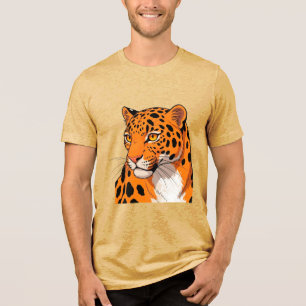 Lebendiges Leopard-Porträt mit kräftigen Flecken Tri-Blend Shirt