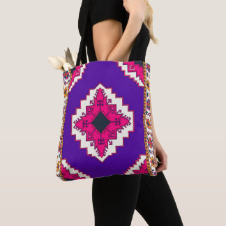 Lebendiges lila geometrisches Boho-Volksmuster