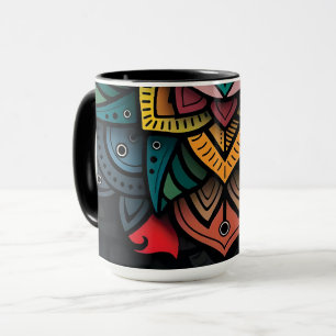 Lebendiges Mandala-Design Tasse