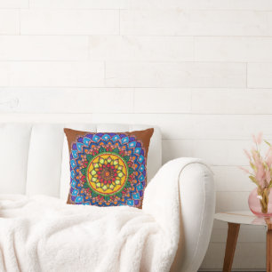 Lebendiges Mandala Kissen