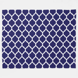 Lebendiges Marineblaues Marokkanisches Vierblattmu Fleecedecke