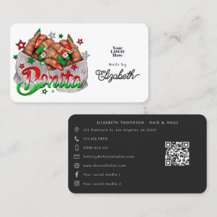 Lebendiges mexikanisches Bonita-Nagelsalon-Brandin Visitenkarte