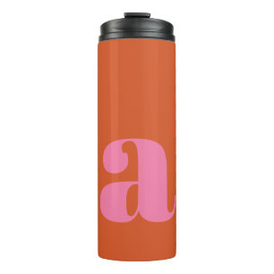 Lebendiges Mod Monogramm Anfangsbuchstabe Pink Ora Thermosbecher