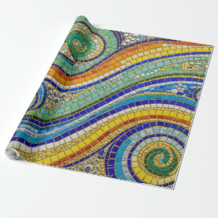 Lebendiges Mosaik-Swirling-Geschenkpapier Geschenkpapier