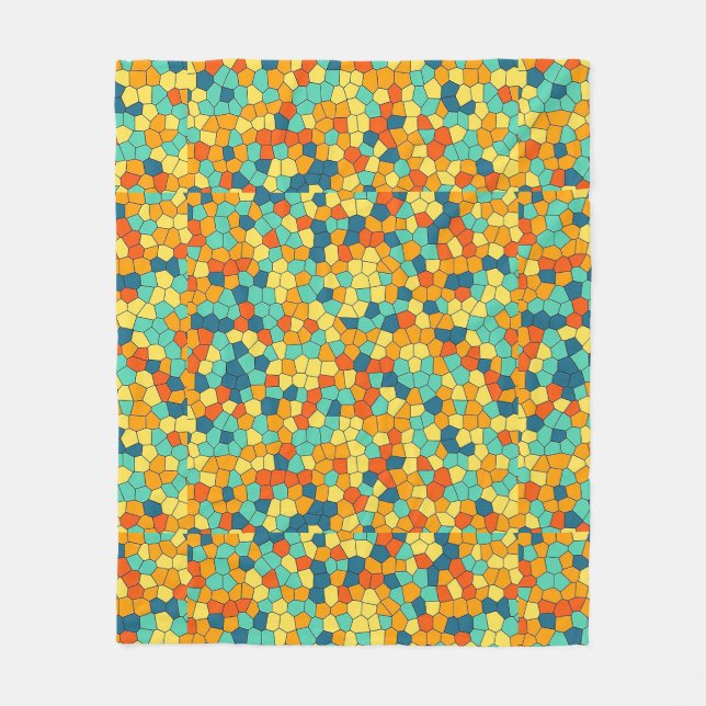Lebendiges Mosaikmuster Fleecedecke (Vorderseite)