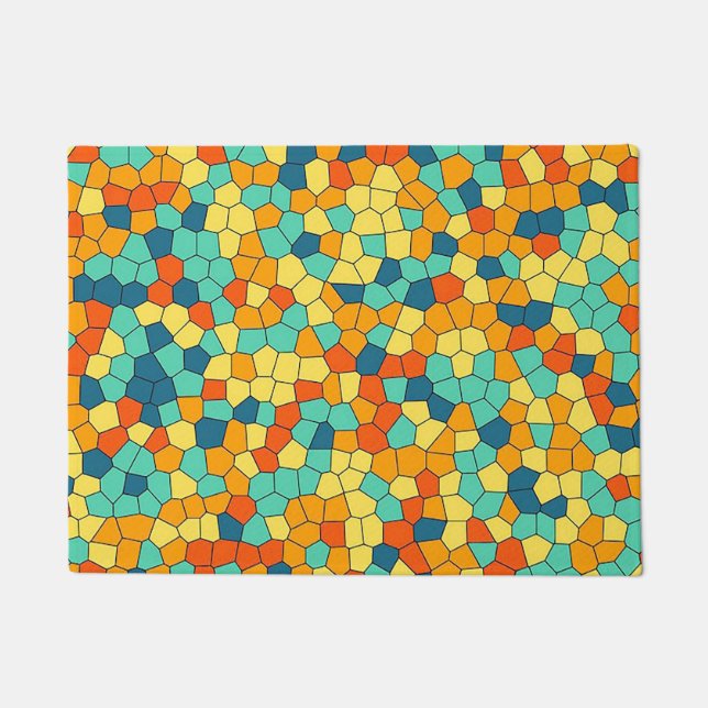 Lebendiges Mosaikmuster Fußmatte (Vorderseite)