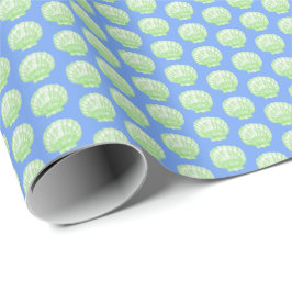 Lebendiges Muschel-Papier (Grün und Blau) Geschenkpapier