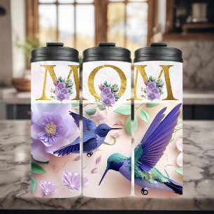 Lebendiges Mutter-Blumendesign Thermosbecher
