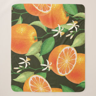 Lebendiges nahtloses Orangen-Musterdesign Sherpadecke
