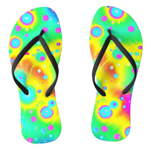 Lebendiges Neon-Blaze-Muster Flip Flops
