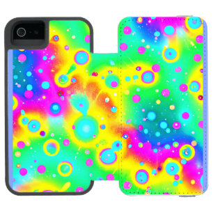 Lebendiges Neon-Blaze-Muster Incipio Watson™ iPhone 5 Geldbörsen Hülle