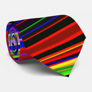 Lebendiges Neon-Gestreiftes-Abstraktes-Muster Krawatte