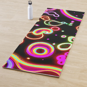 Lebendiges Neon-Leuchtmuster Yogamatte