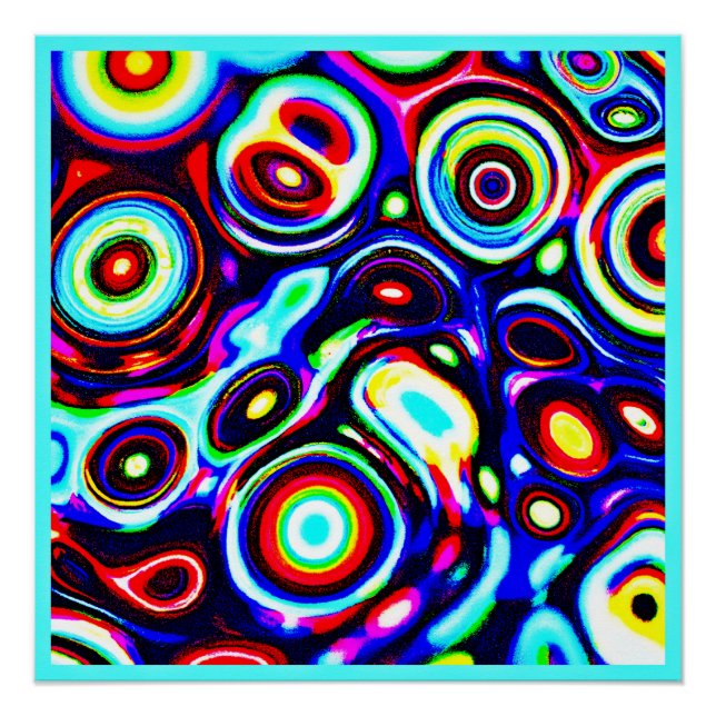 Lebendiges Neon-Puls-Muster Poster (Vorderseite)