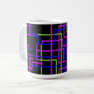 Lebendiges Neon-Raster Kaffeetasse
