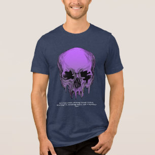 Lebendiges Neon-Tropfschädel-Grunge-Dunkles Unisex Tri-Blend Shirt