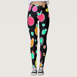 Lebendiges neonfarbenes fruchtbares Muster Leggings