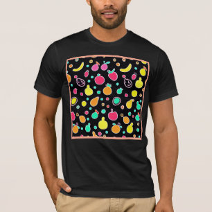 Lebendiges neonfarbenes fruchtbares Muster T-Shirt