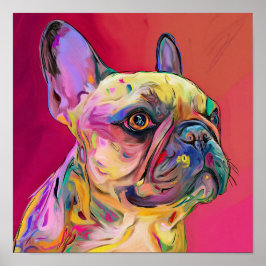 Lebendiges neonfarbenes Porträt eines deutschen Sc Poster