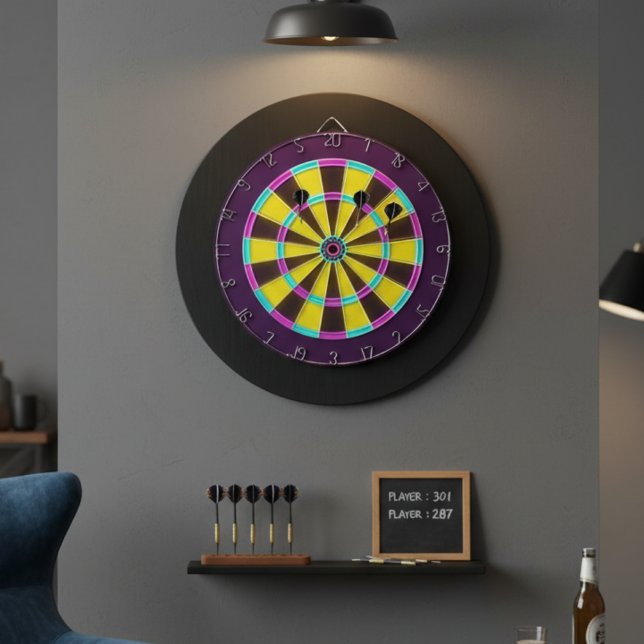 Lebendiges Neonglühendes Dartboard Dartscheibe (Von Creator hochgeladen)