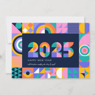 Lebendiges Neues Jahr 2025 Feiertagskarte