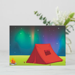 Lebendiges Nordlicht-Zelt-Camping bei Nacht Einladung
