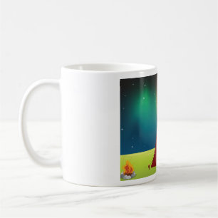 Lebendiges Nordlicht-Zelt-Nacht Kaffeetasse