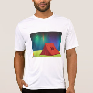 Lebendiges Nordlichter-Campingzelt Nacht T-Shirt