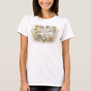 Lebendiges Orange HAPPY BIRTHDAY 6TH Statement T-S T-Shirt