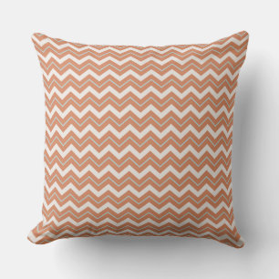 Lebendiges orange-weißes Chevron-Design Kissen